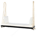 Acacia Wood Porch Swing Bench with Cushions - Outdoor Hanging Chair