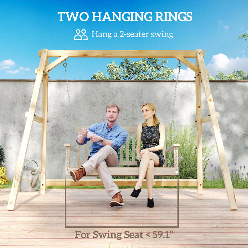 Wooden A-Frame Porch Swing Stand - Heavy Duty Outdoor Frame