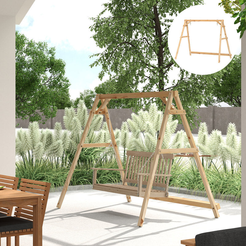 Wooden A-Frame Porch Swing Stand - Heavy Duty Outdoor Frame