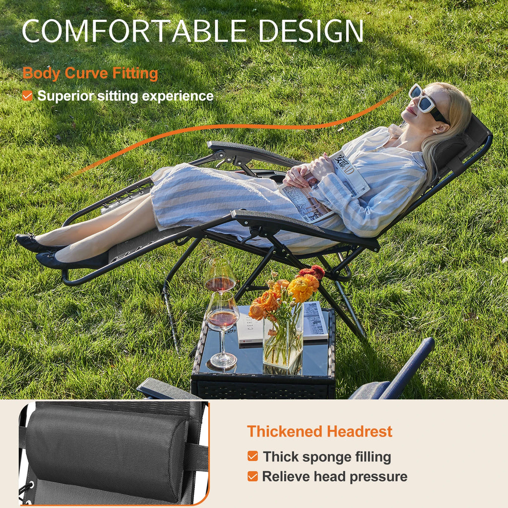 Zero Gravity Recliner Portable Textilene Chair for Patio & Camping